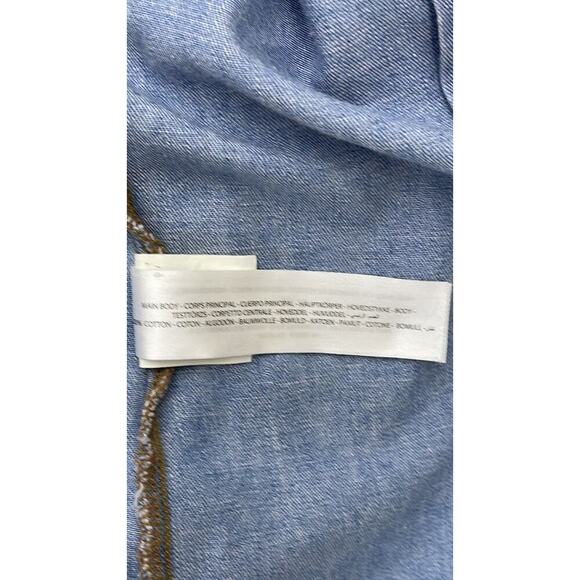 ARIAT RUFFLE DENIM PALE INDIGO WOMEN'S SHIRT SIZE XS/TP NWT - Picture 8 of 8